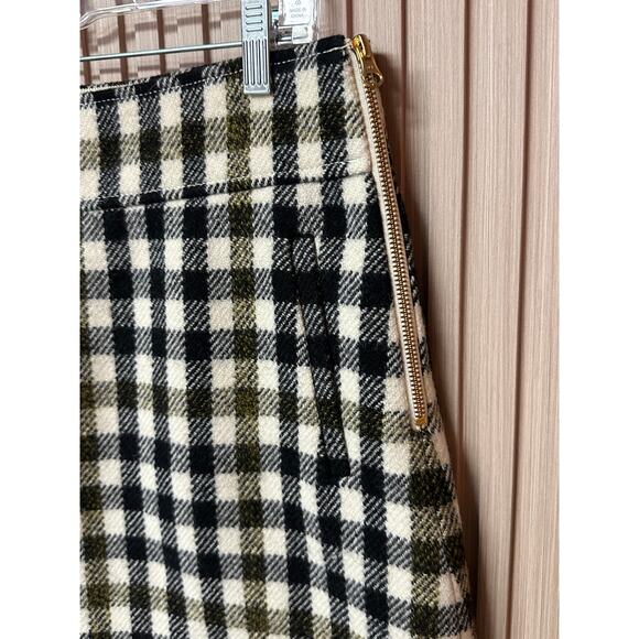 J.Crew Plaid Oxford Wool A-Line Mini Skirt Size 10 - Picture 3 of 9